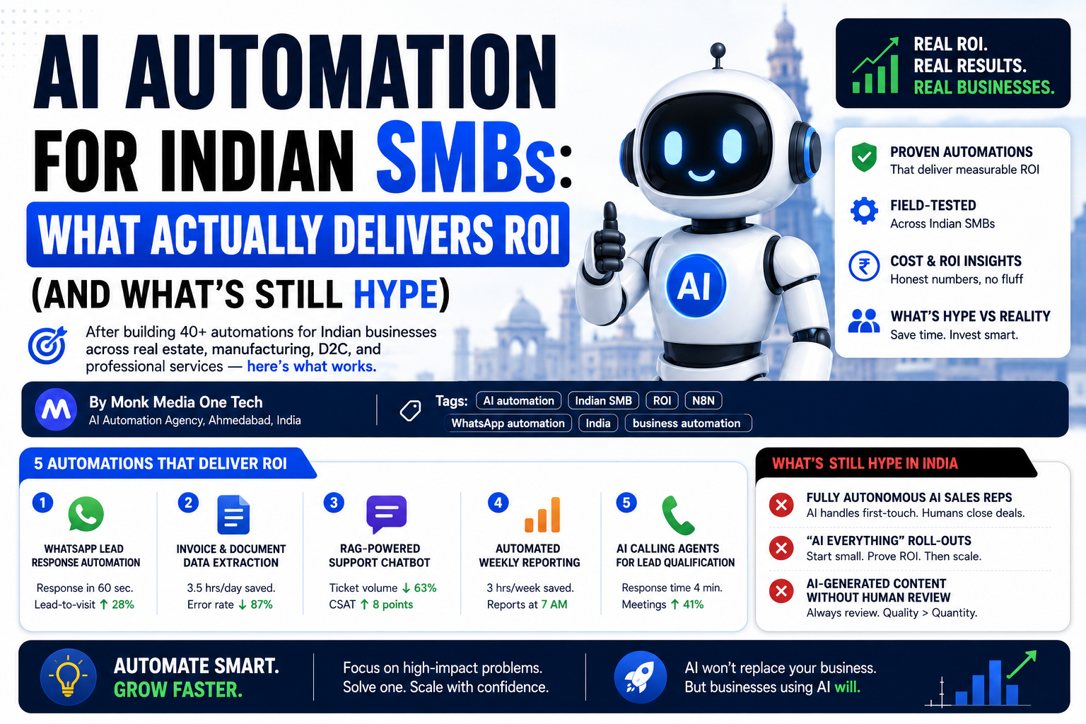 AI Automation for Indian SMBs: What Actually Delivers ROI (and What’s Still Hype)